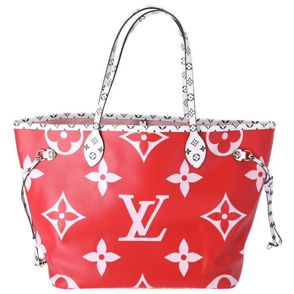 Louis Vuitton Neverfull MM Giant Monogram Tote Bag M44567 Rouge Pink - Picture 2 of 9